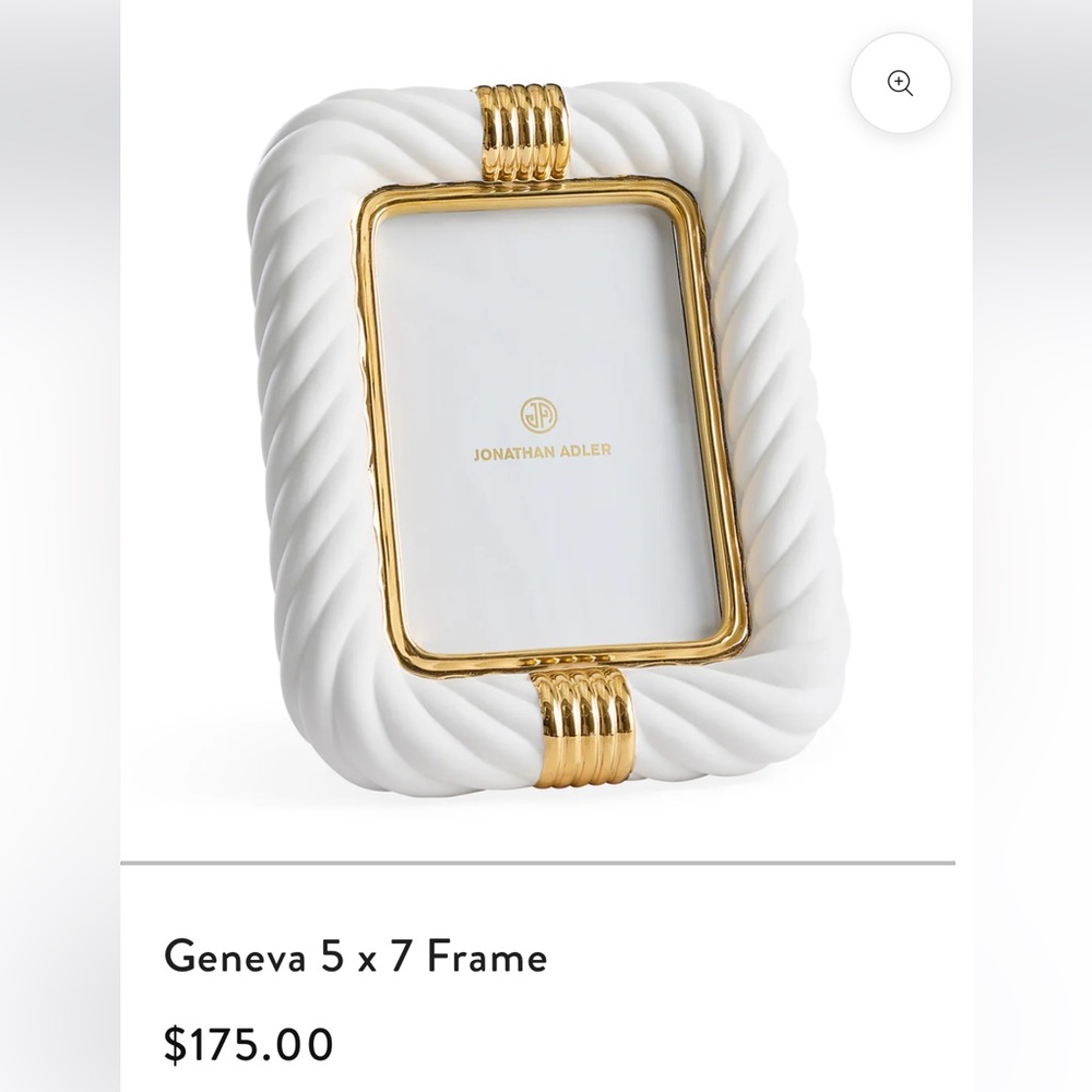NWT Jonathan Adler white and gold Geneva picture frame 5x7